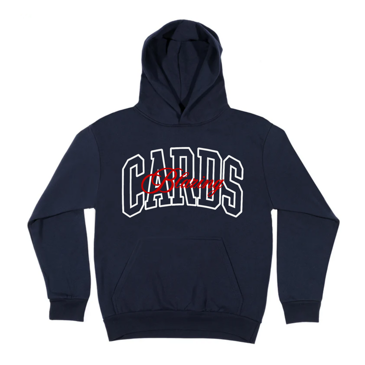 BLAZING CARDS PULL-OVER HOODED SWEATSHIRT